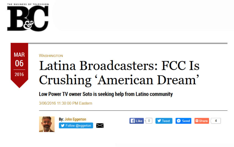 Latina Broadcasters: FCC Is Crushing ‘American Dream’