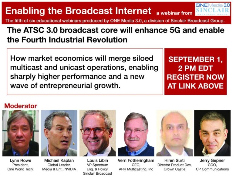 WEBINAR: How the ATSC 3.0 broadcast core can enable 5G, and the Fourth Industrial Revolution