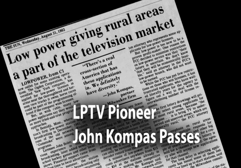 LPTV Pioneer John Kompas Passes